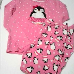 Hartstrings Pink Penguins Girls 10 Pajama Set